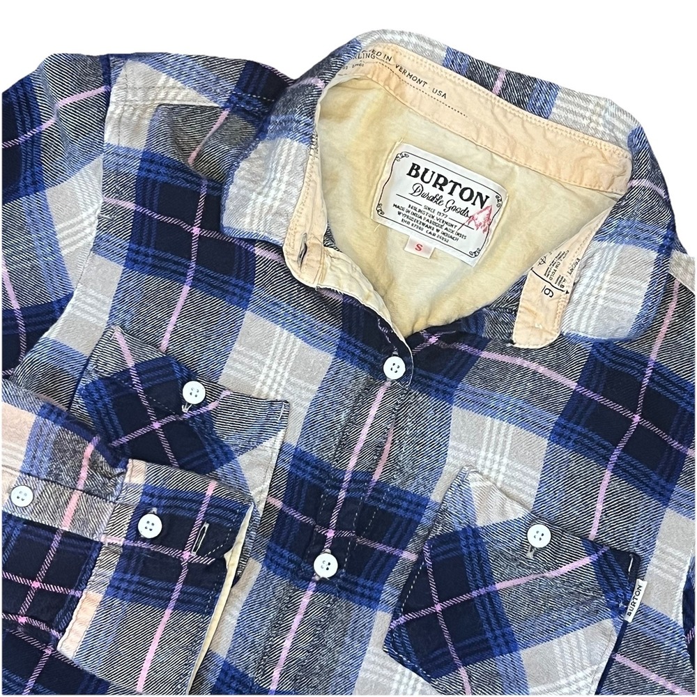 Burton Durable Goods Plaid Check Soft Flannel Womens Small Granola Gorp Core